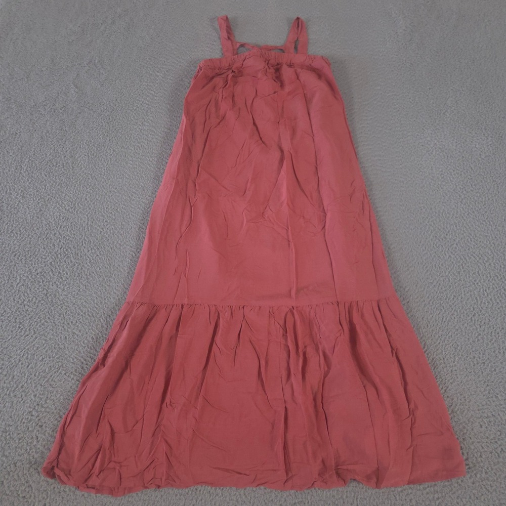 Old Navy Dress Womens S Coral Sleeveless Tie-Back Cutout Maxi Swing Tiered Rayon